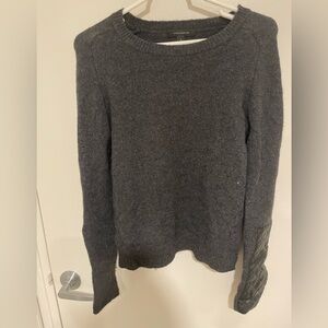 Ann Taylor faux leather cuffs sweater